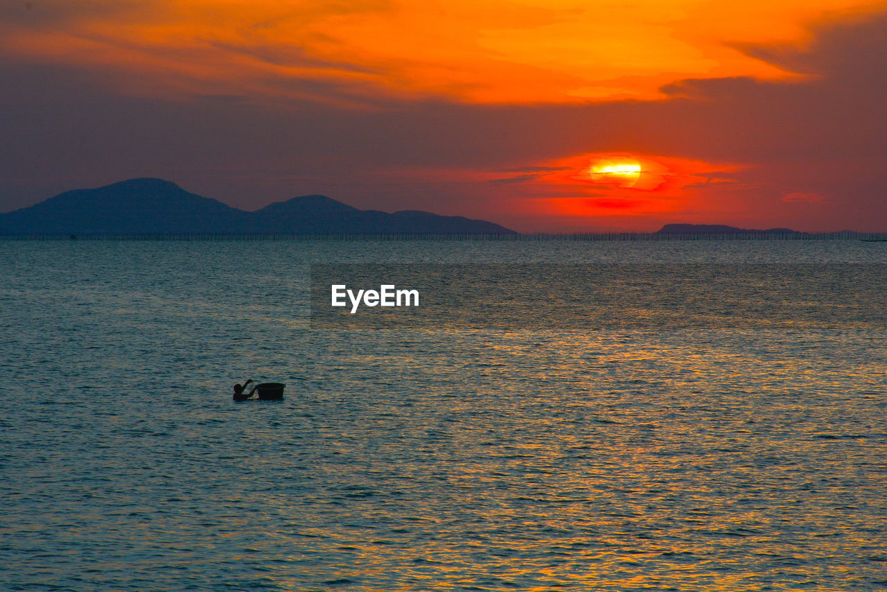 SCENIC VIEW OF SEA DURING SUNSET