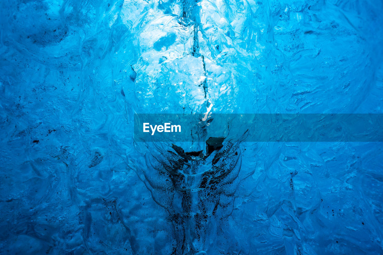 Full frame shot of frozen ice