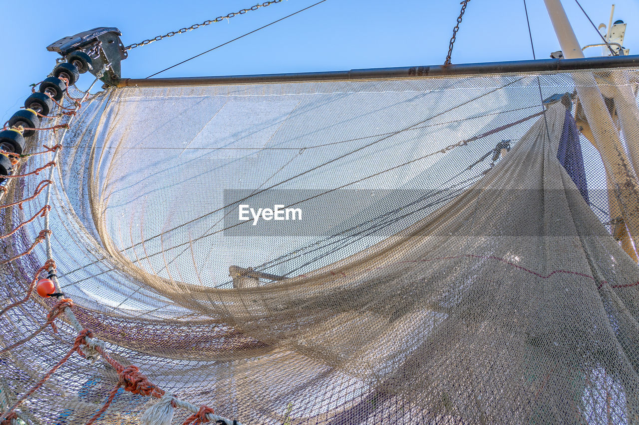 Low angle view of fishing net