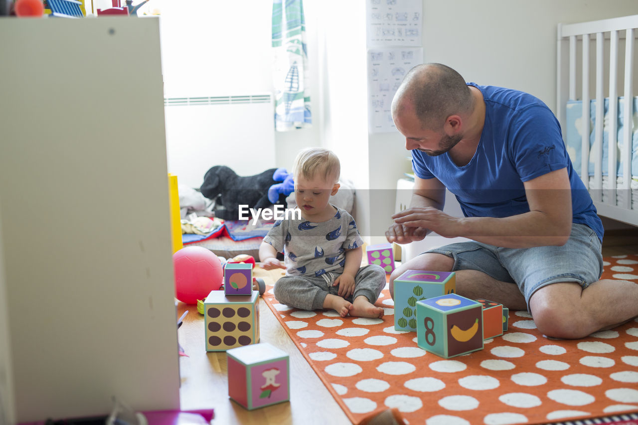 Father playing with son