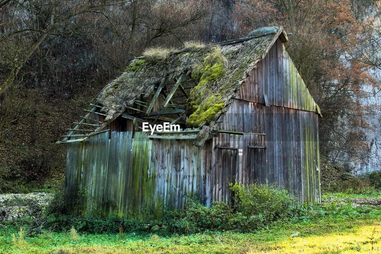 ABANDONED HOUSE BY GRASS