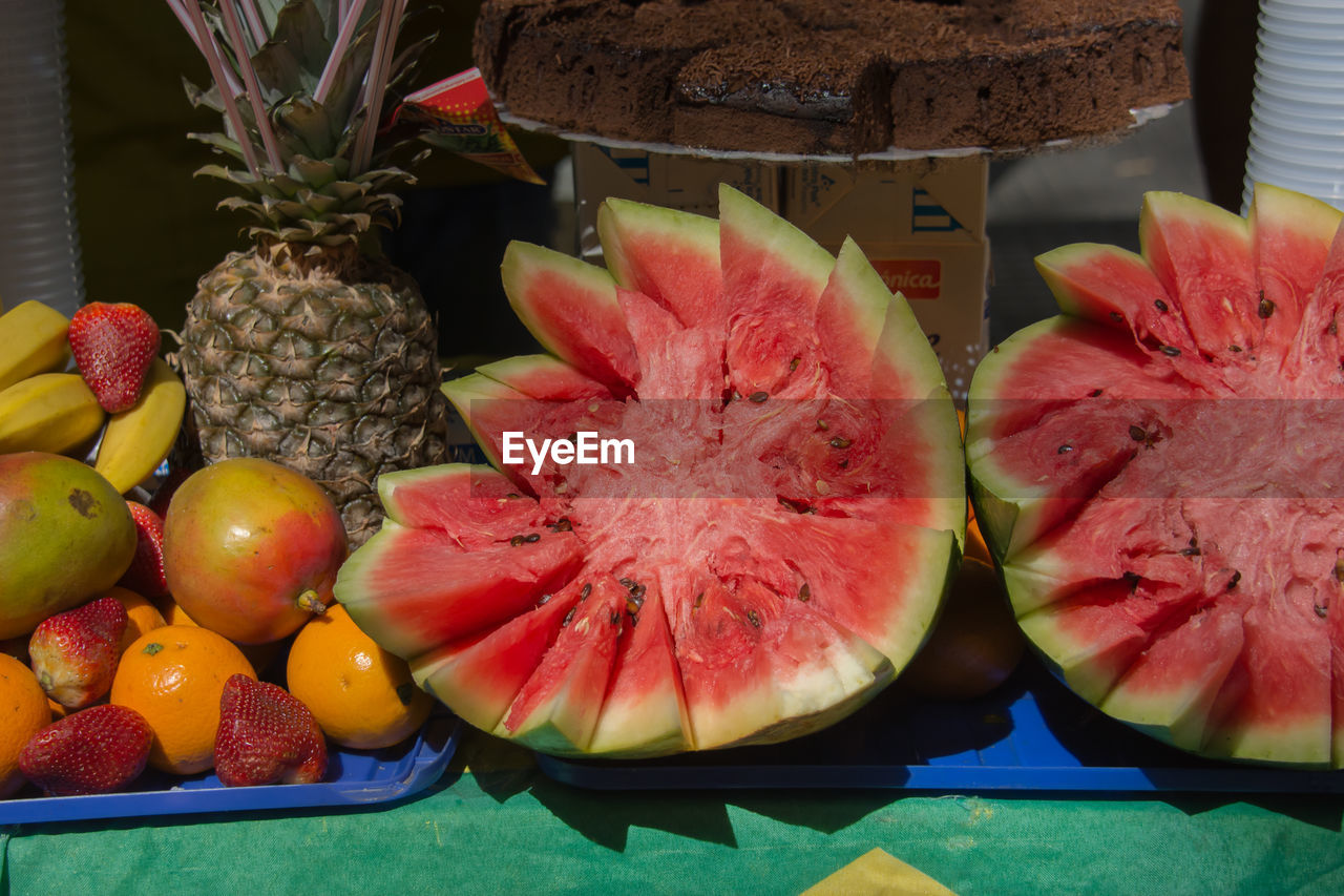 Close-up of fruits on table