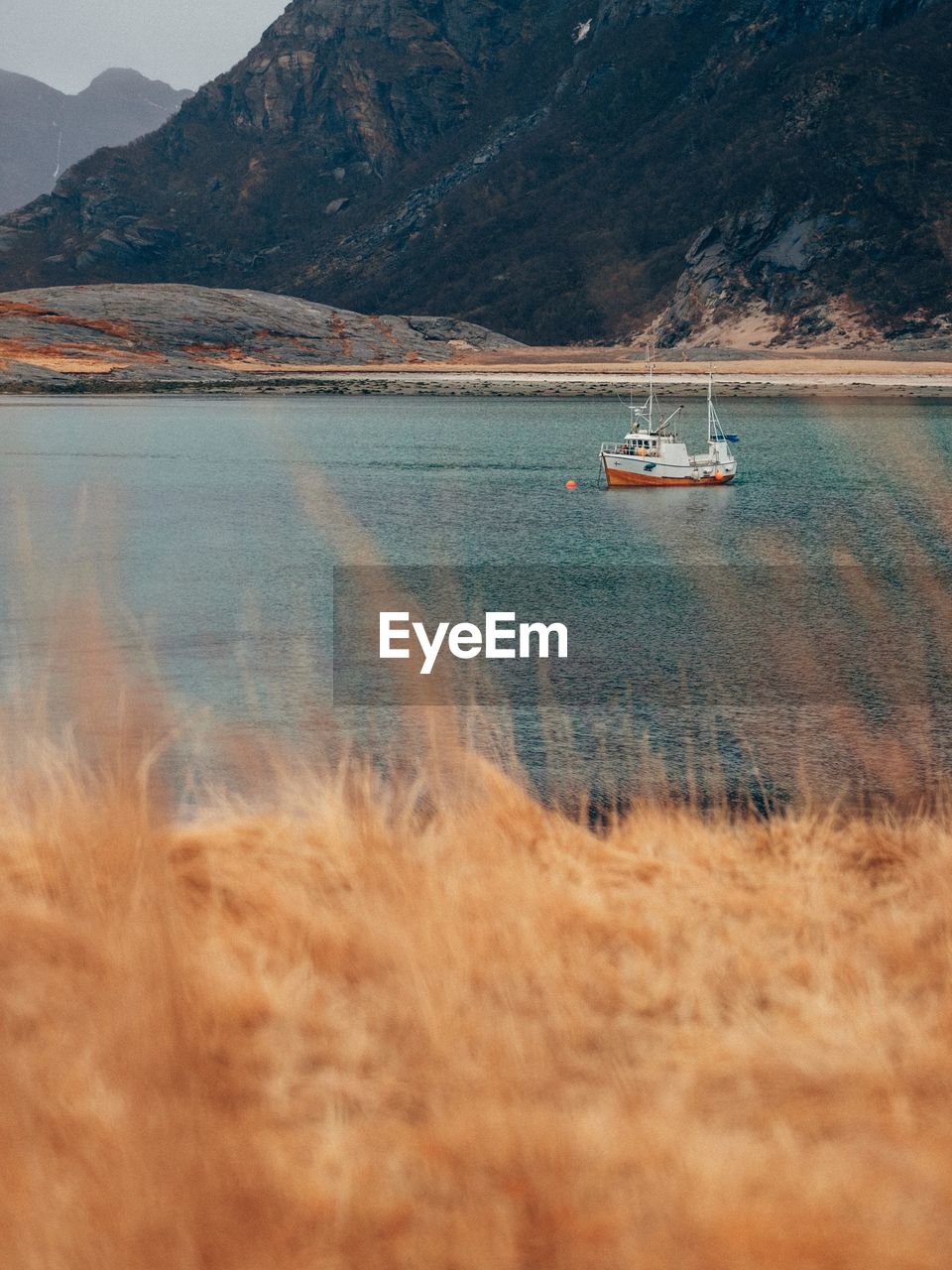 Fishing boat sailing in sea