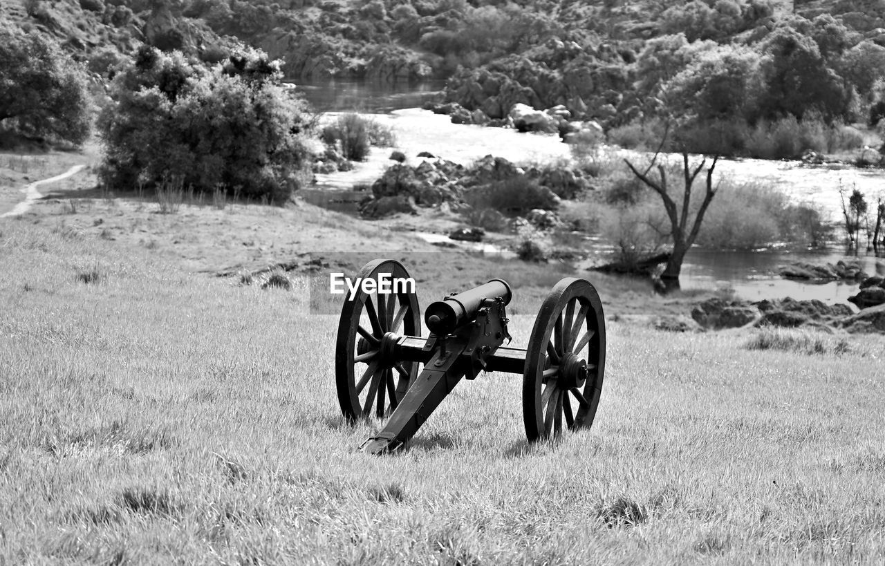 Cannon parked on field