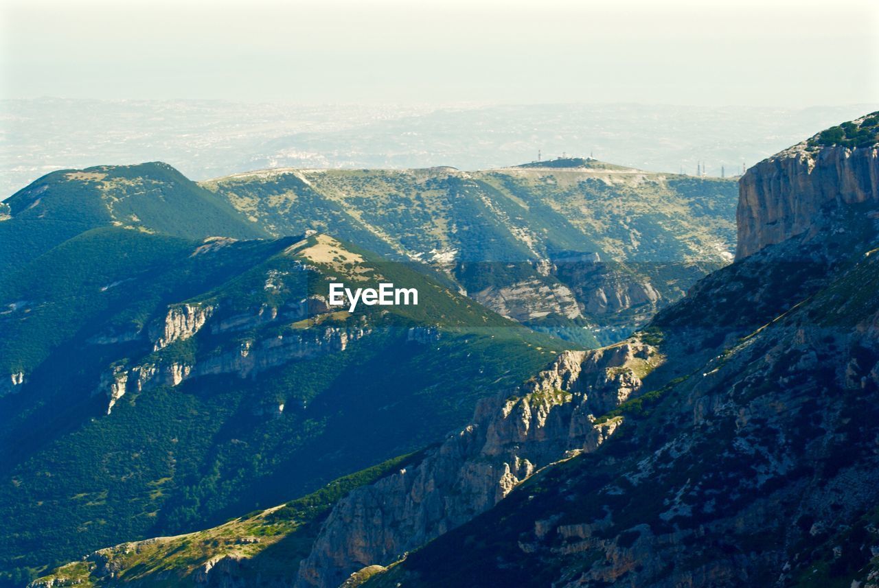 Scenic view of mountains against sky