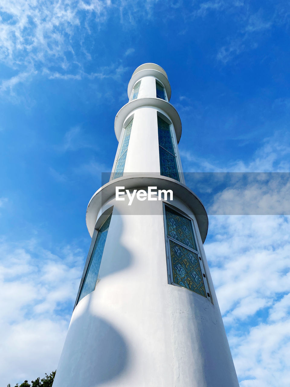 Low angle view of lighthouse against sky