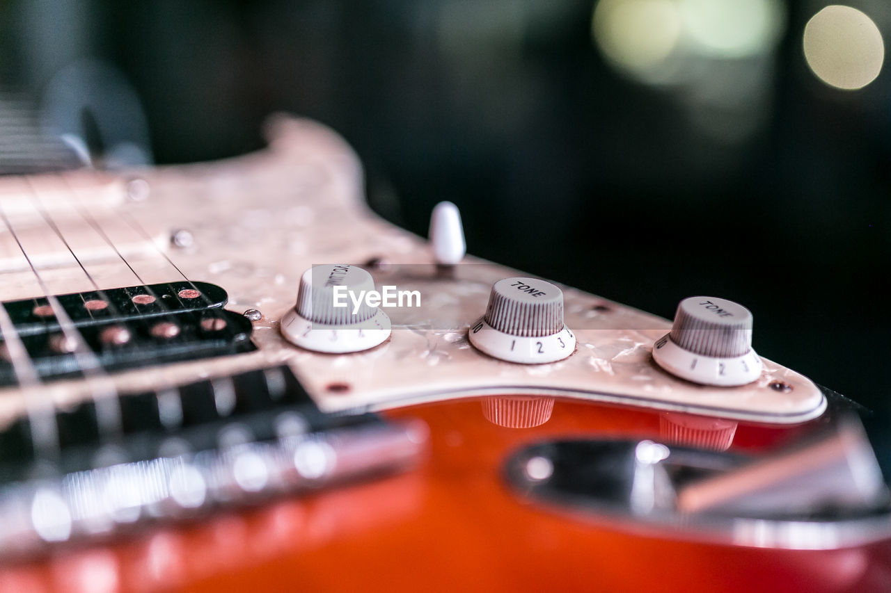 Close-up of electric guitar