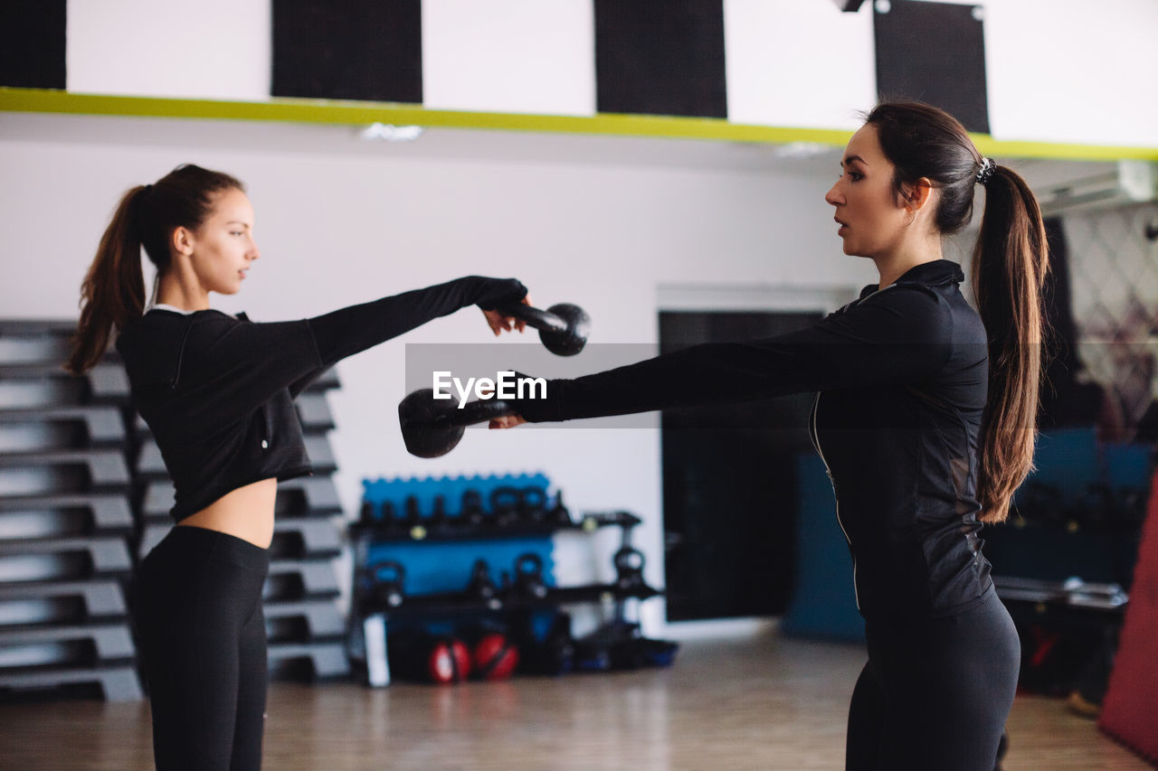 Women exercising in gym