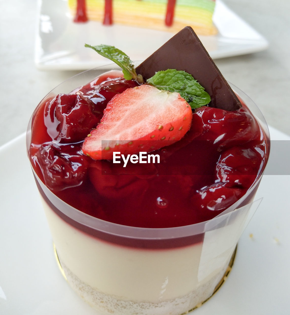 Cherry mousse cake.