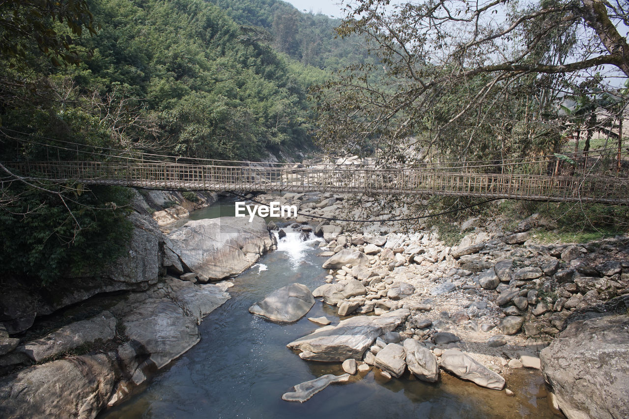 River flowing through rocks in forest