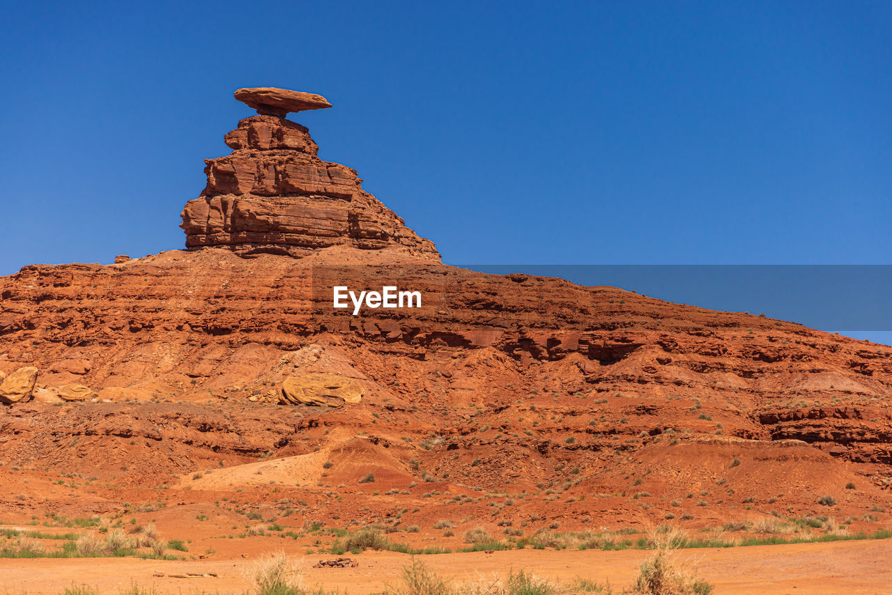 Famous rock mexican hat near village of mexican hat near monument valley, utah, usa