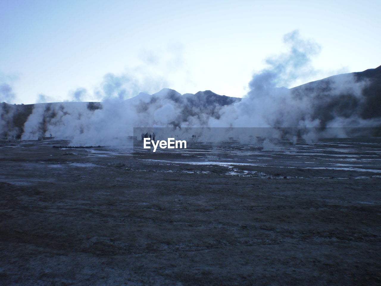 Smoke emitting from hot spring at san pedro de atacama