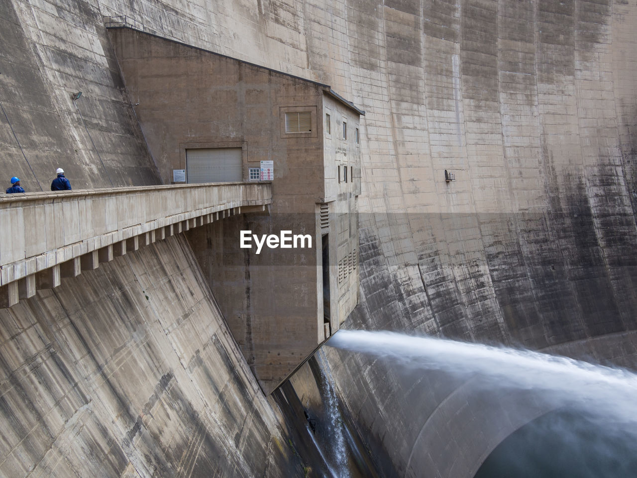 View of dam on water