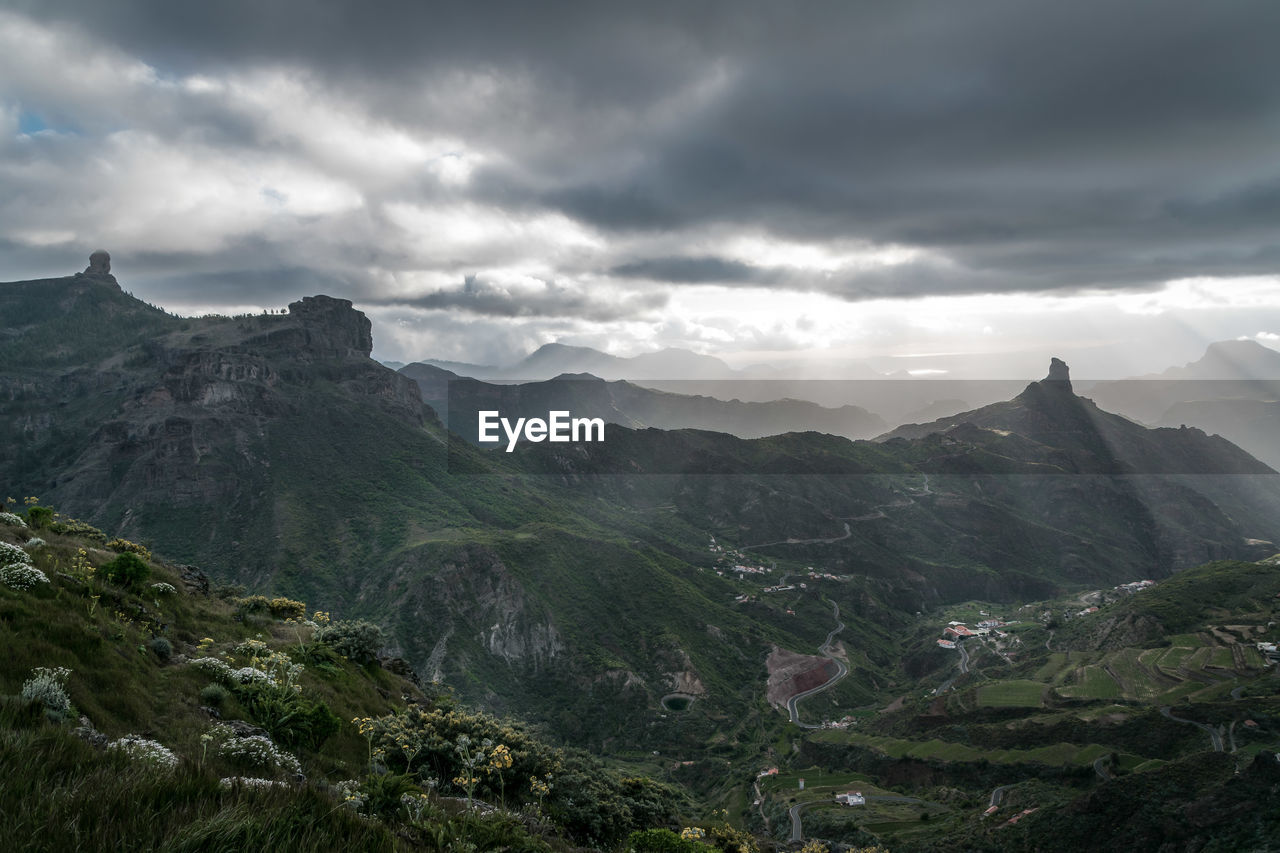 Scenic view of mountains against sky