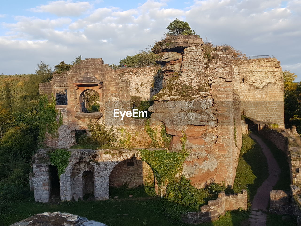 Old ruins against cloudy sky