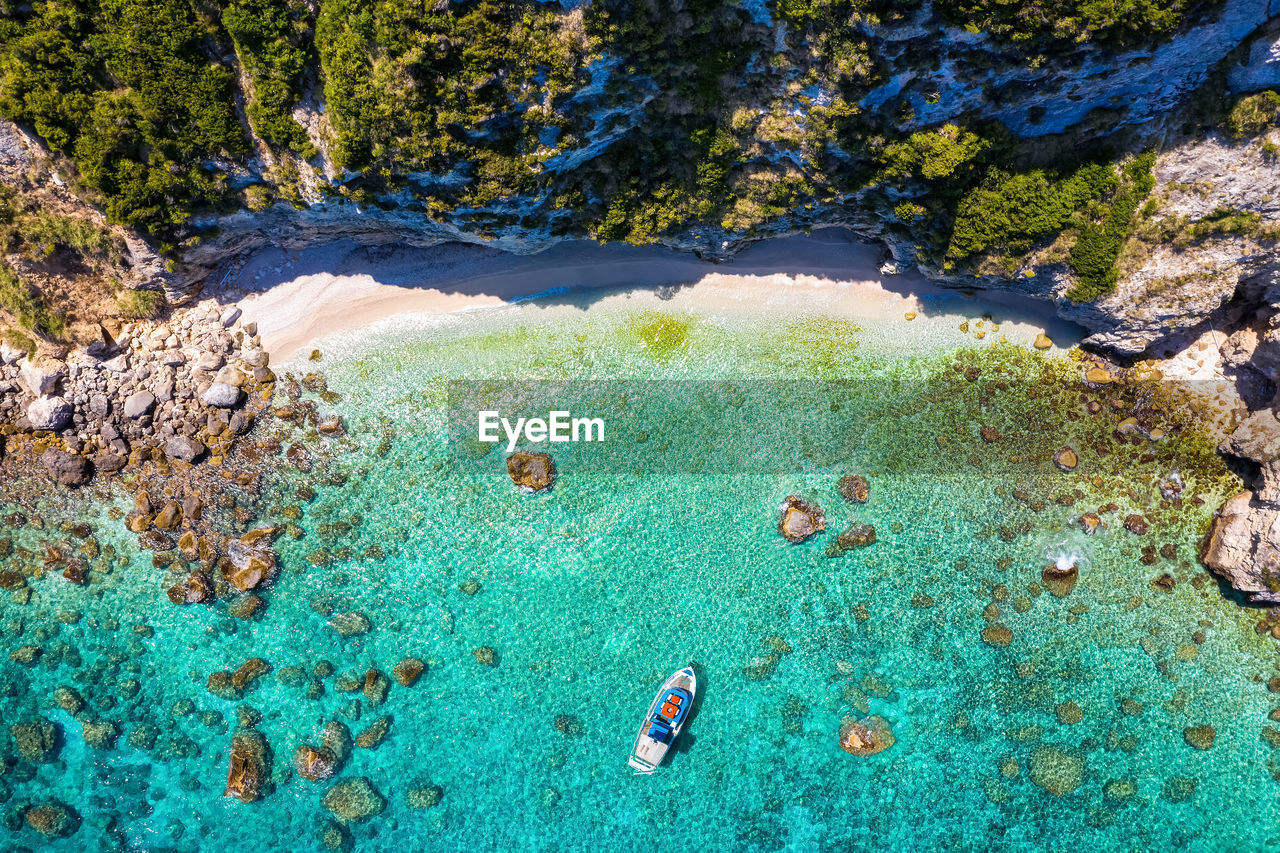 Scenic view of rocks in sea