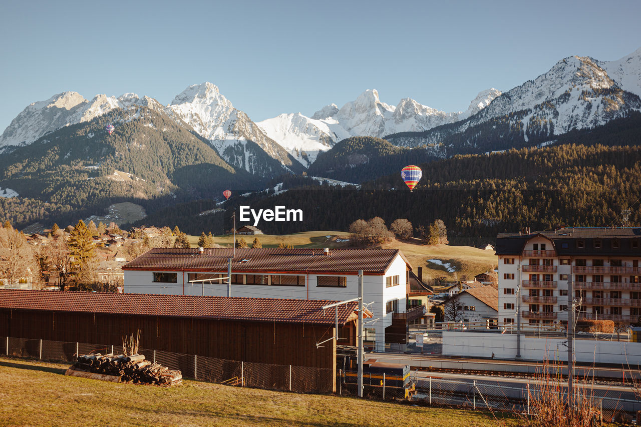 Hot air balloon festival - chateau d'oex, switzerland