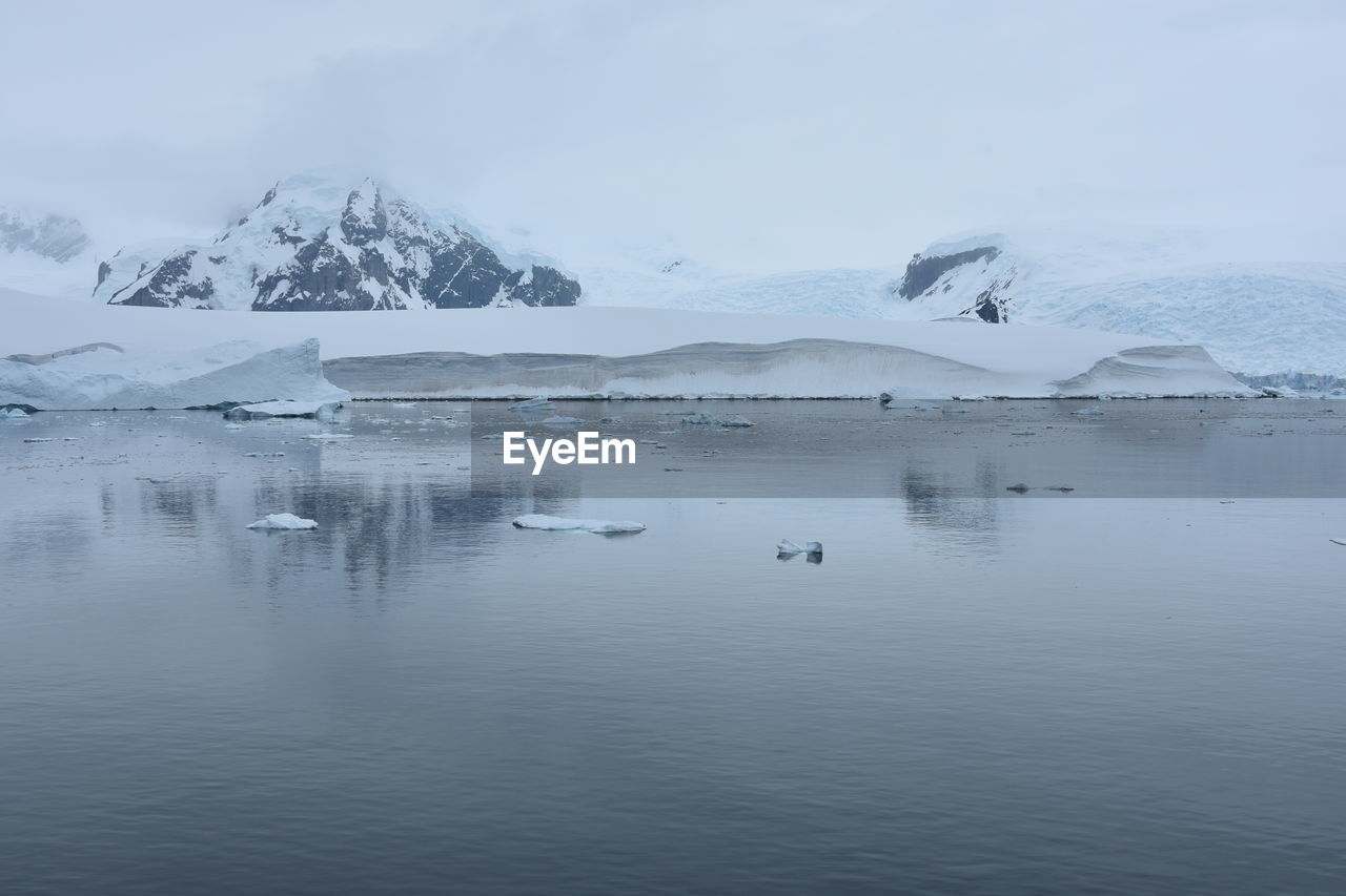 SCENIC VIEW OF FROZEN SEA AGAINST SKY DURING WINTER