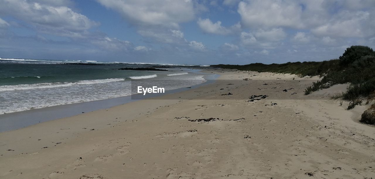 PANORAMIC SHOT OF BEACH AGAINST SKY