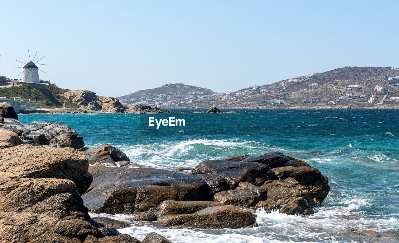 SCENIC VIEW OF BEACH AGAINST CLEAR SKY