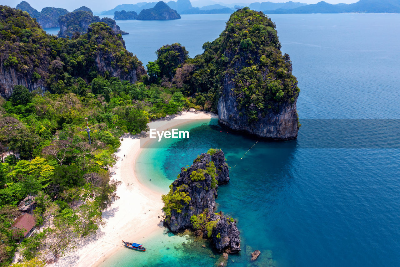 high angle view of sea against sky