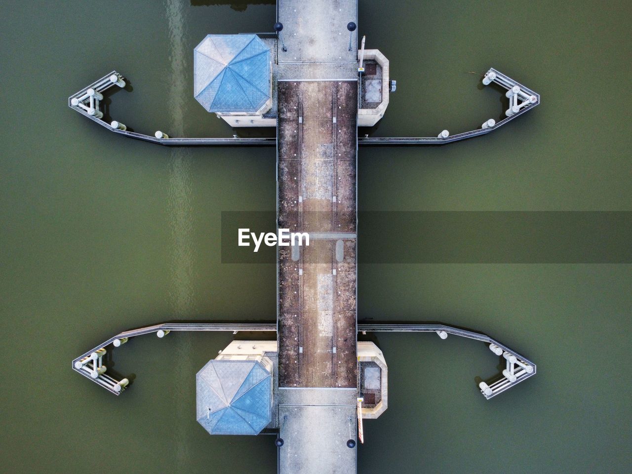 Drone shot of a bridge