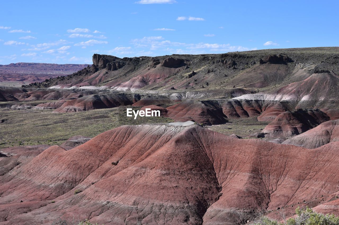 Scenic view of the painted desert section of the petrified forest national park in arizona