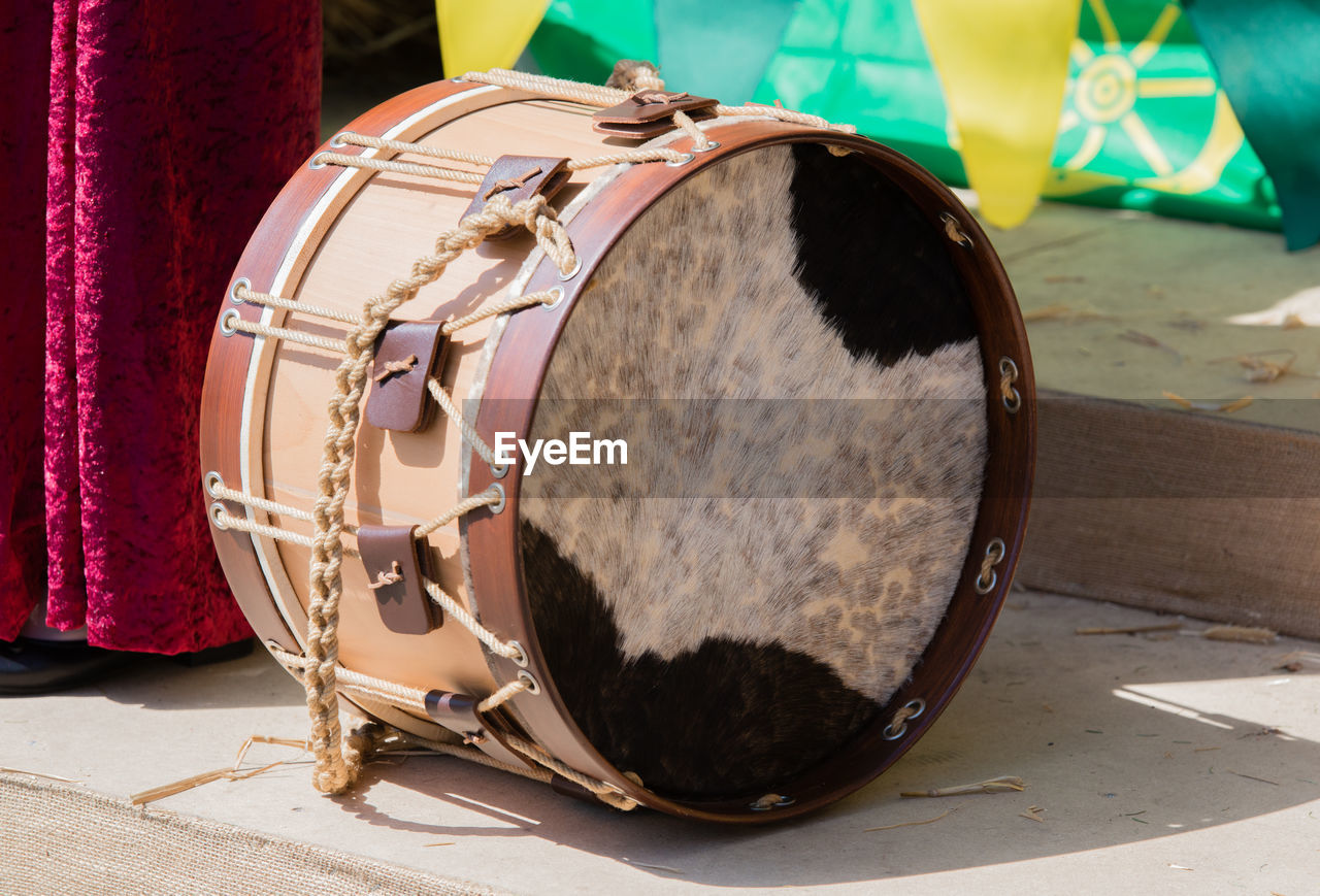 Close-up of drum outdoors