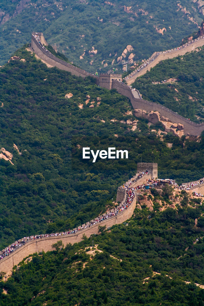 People on great wall of china on mountain