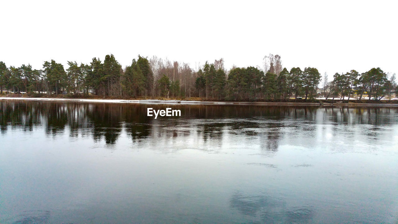 SCENIC VIEW OF LAKE BY TREES AGAINST SKY