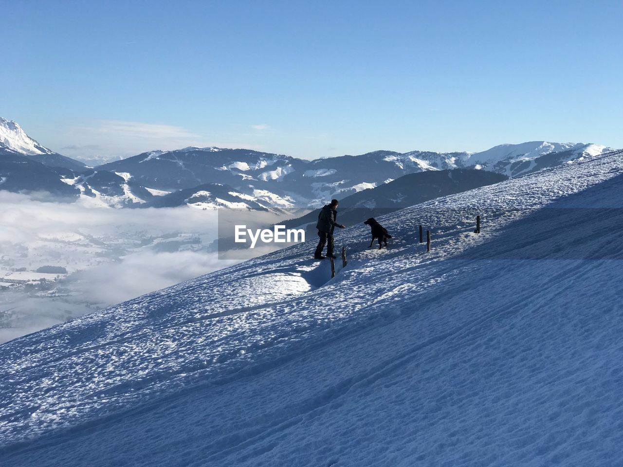 Scenic view of snowcapped mountain against sky