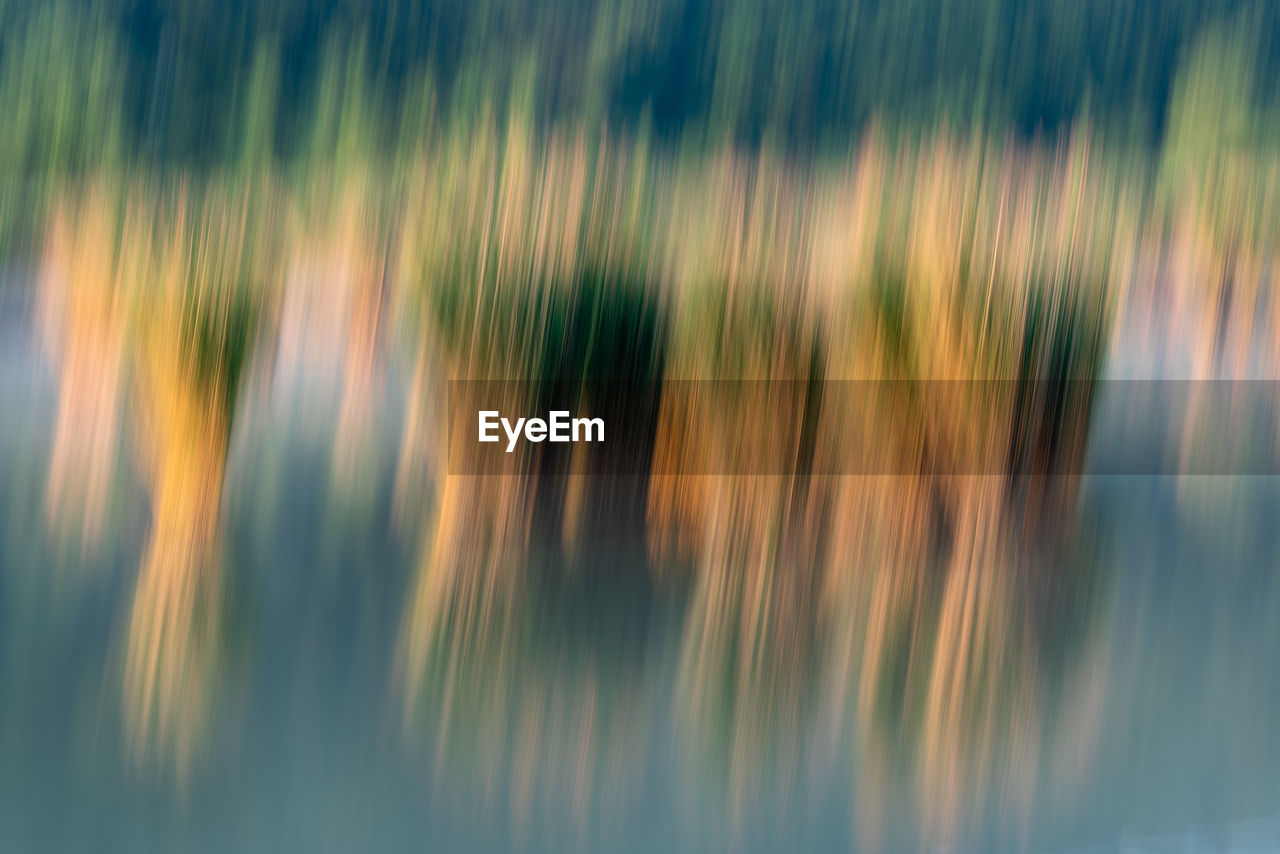 Abstract view of a lake, made by camera movement