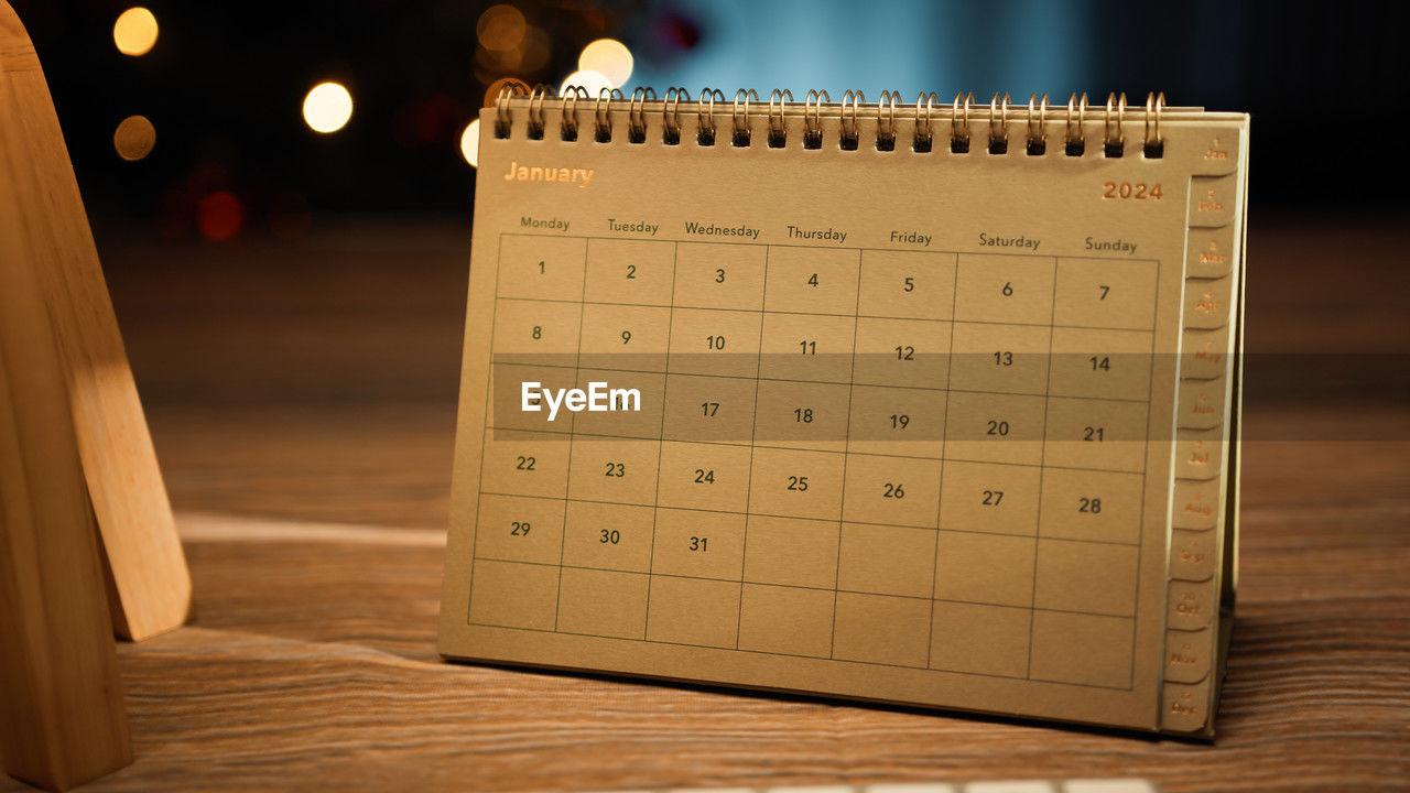 Days passing and new year coming on a calendar