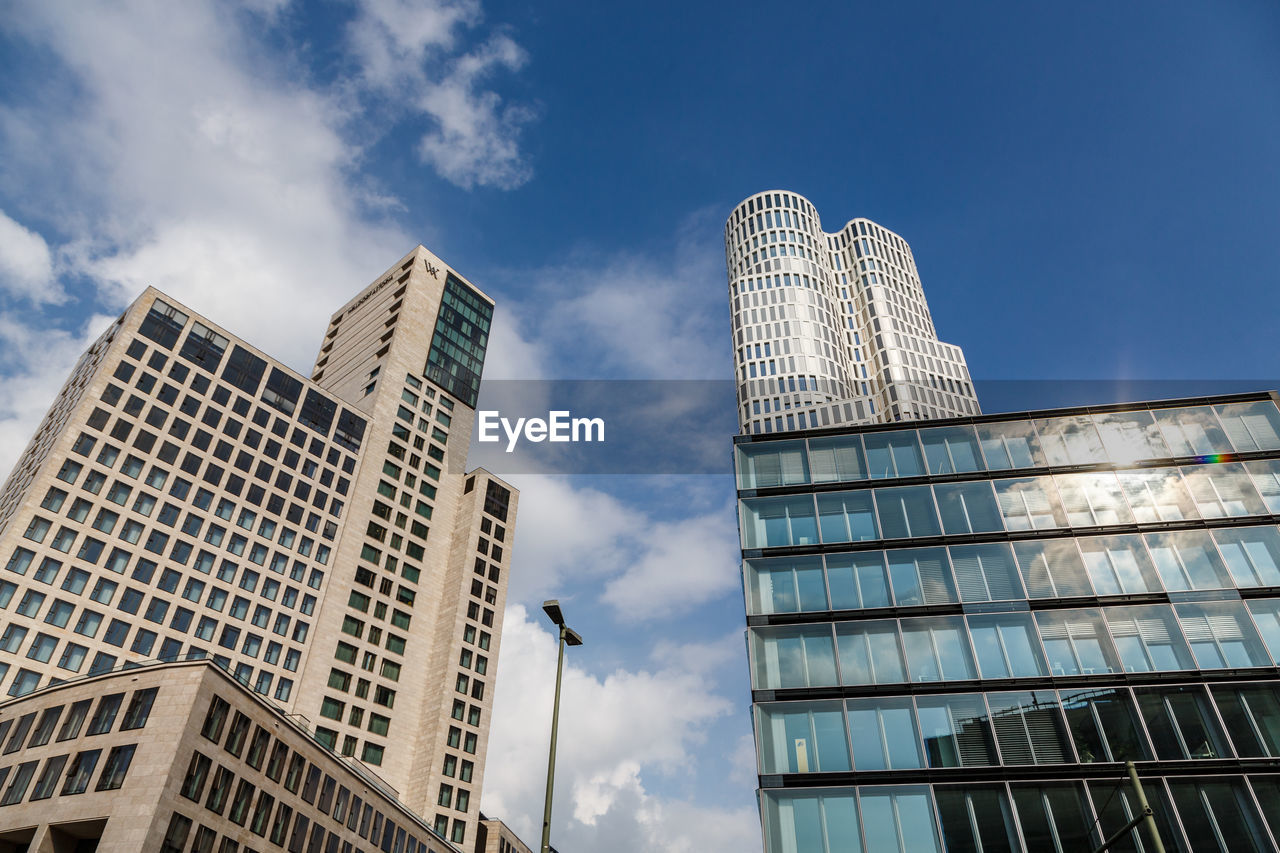 Low angle view of skyscrapers against sky
