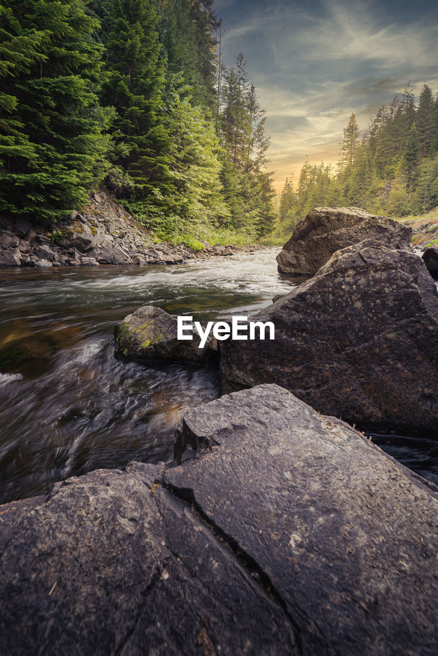 STREAM FLOWING THROUGH ROCKS