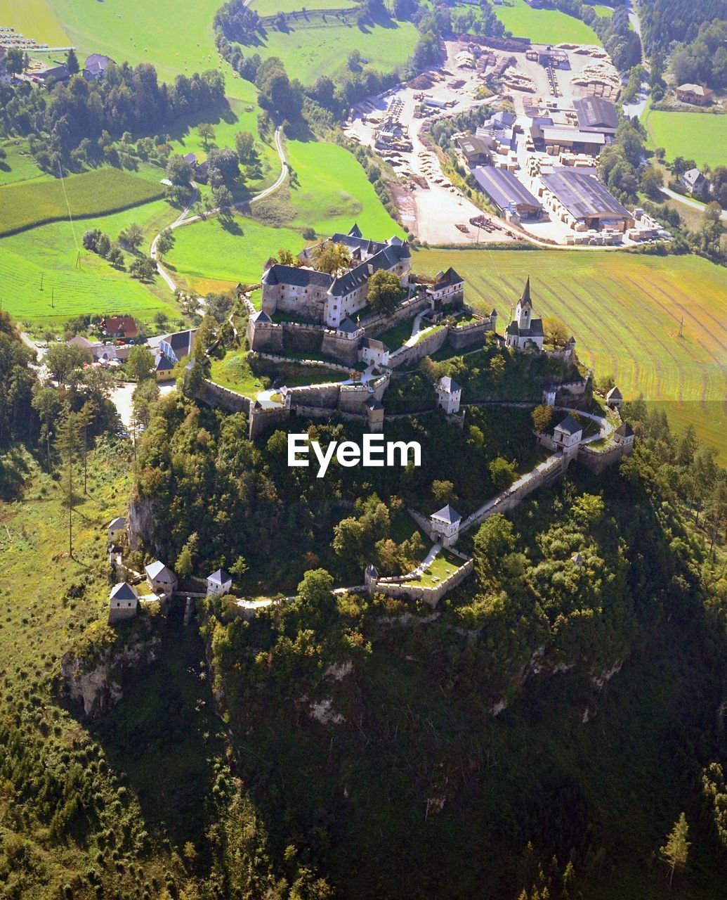 HIGH ANGLE VIEW OF AGRICULTURAL FIELD