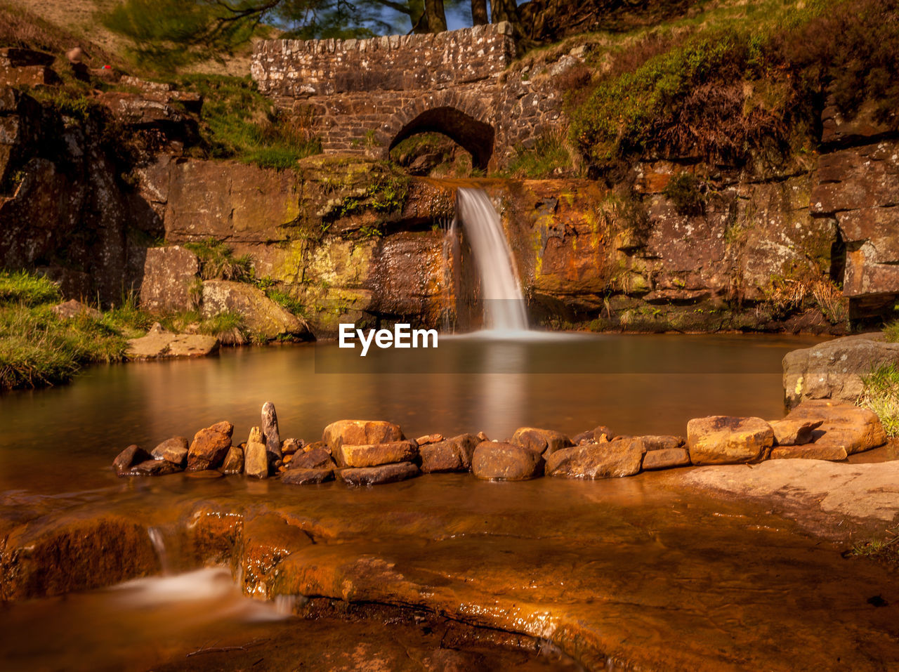 Scenic view of waterfall