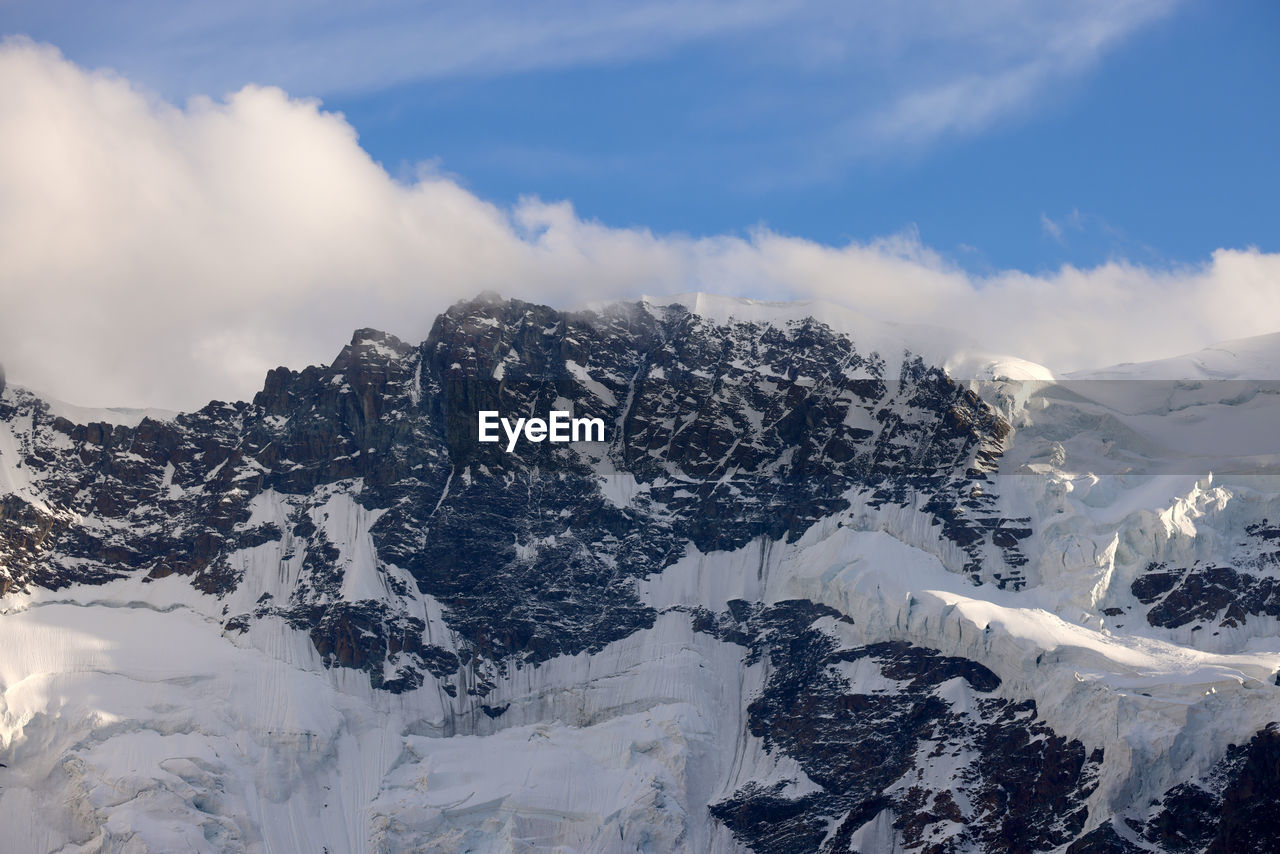 panoramic view of snowcapped mountains against sky