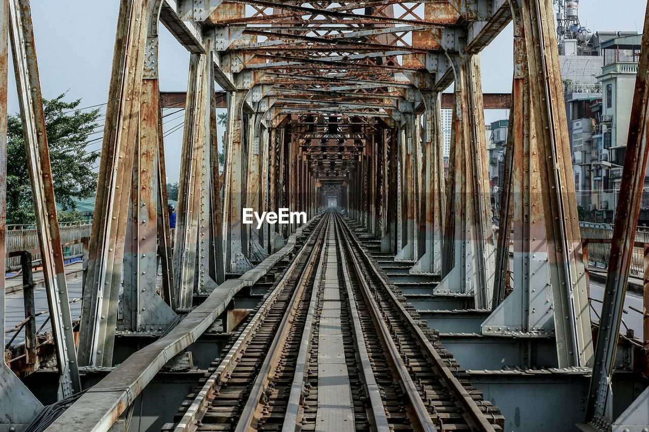 View of old railway bridge