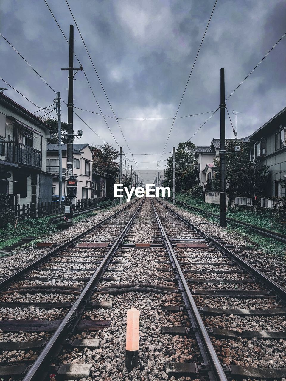 Railroad tracks against sky