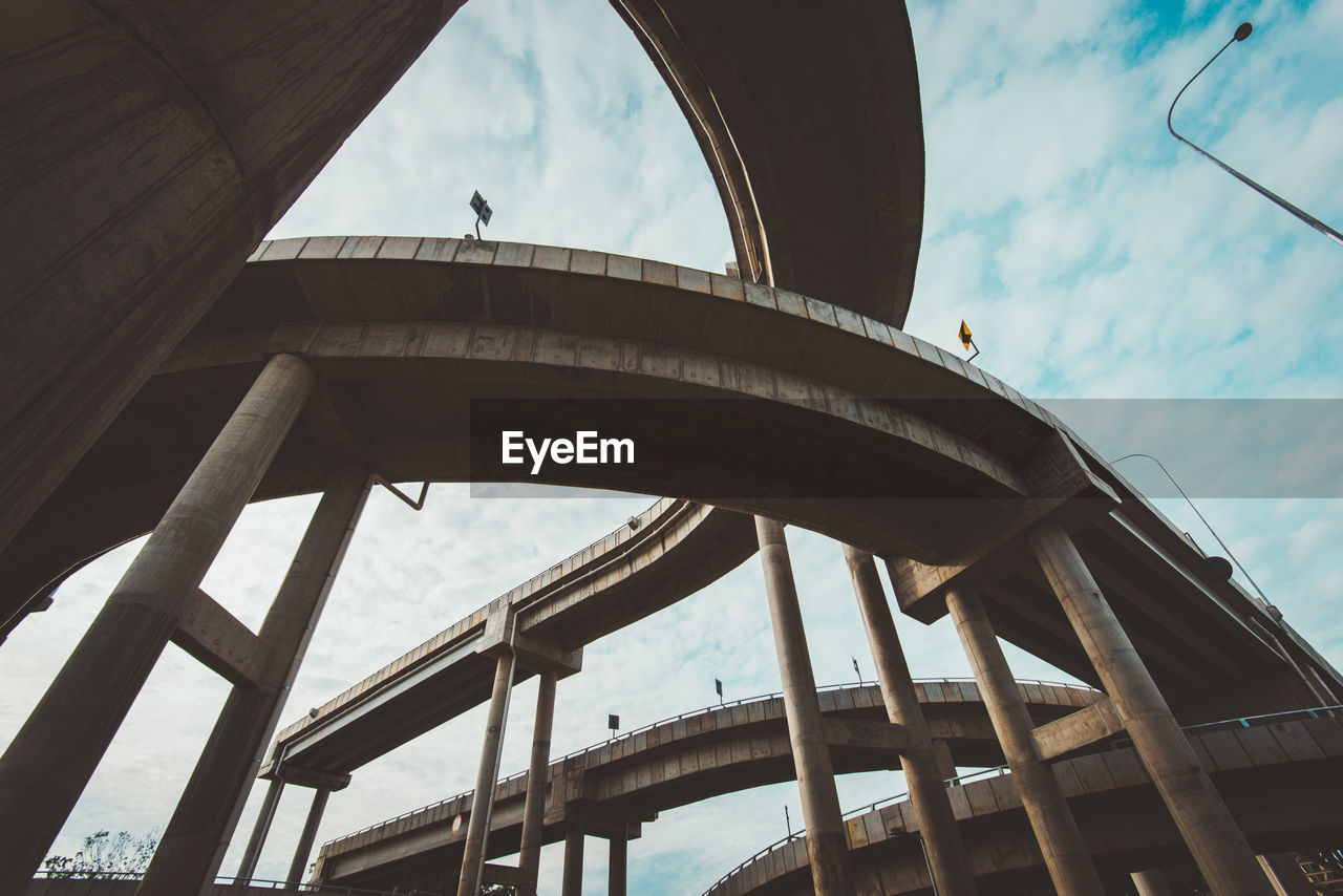 Low angle view of bridge against sky