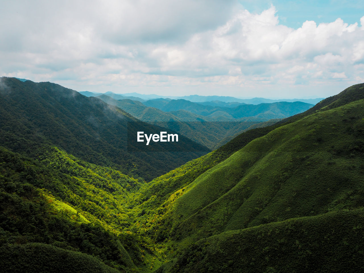 Scenic view of mountains against sky, yilan, taiwan.