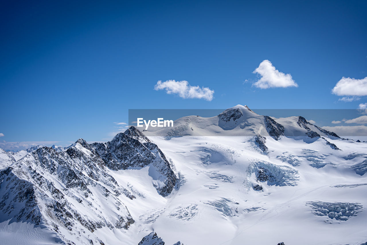 View of the mountains from a height of 3440 m in pitztal, austria