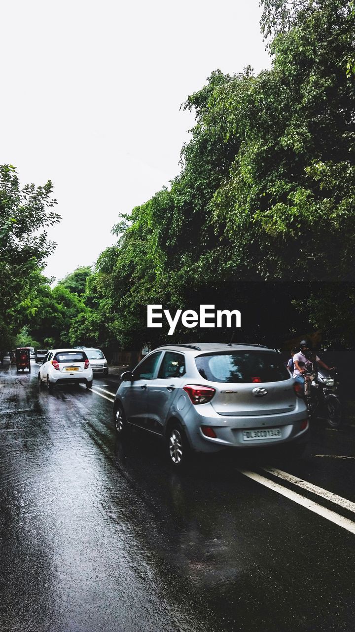 CARS ON ROAD IN RAIN