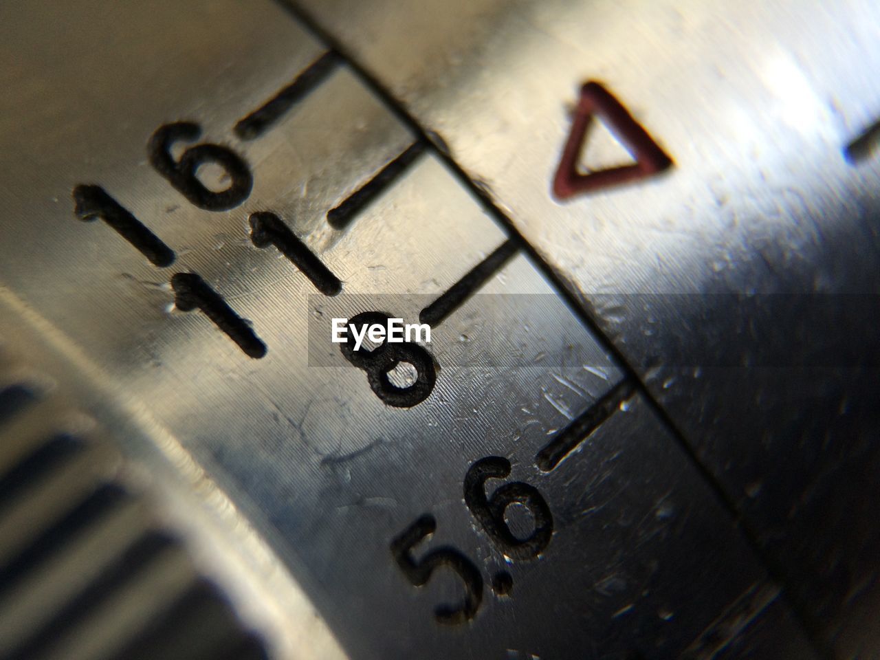 Close-up of aperture on camera