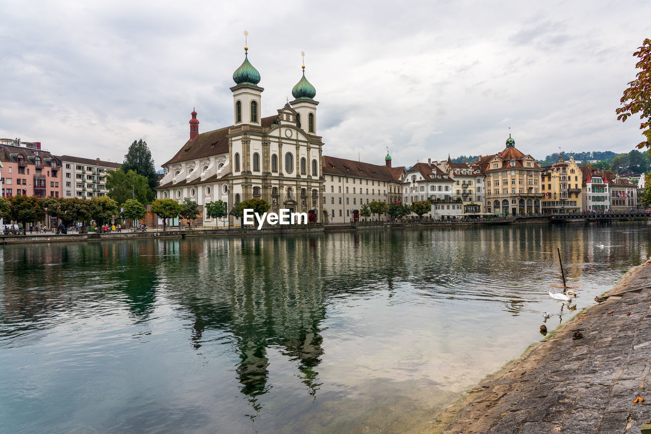 View of the old town of lucerne in switzerland.