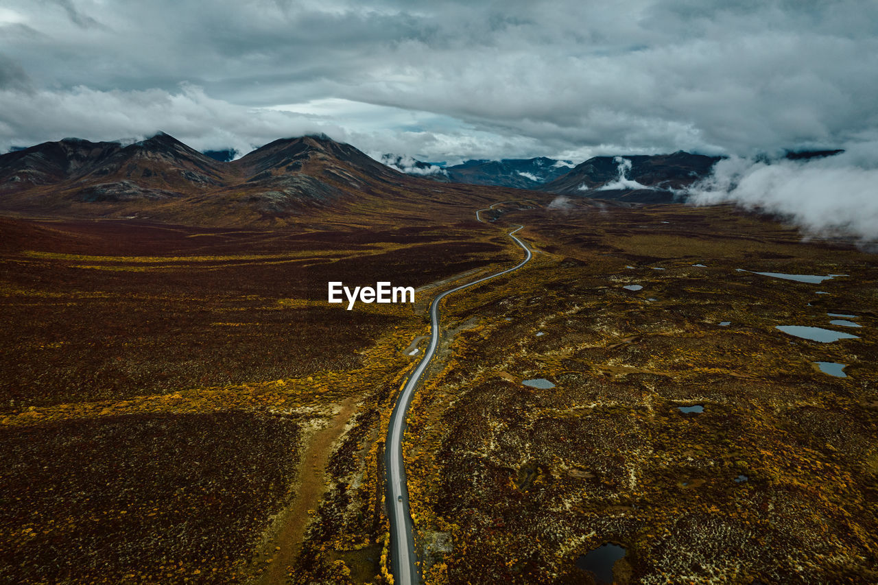 Road through the yukon mountains.