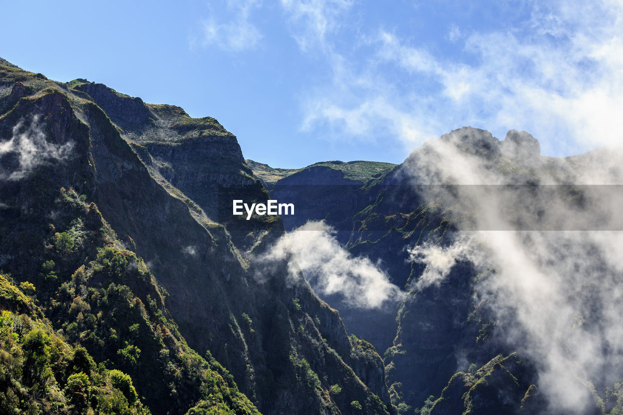 Scenic view of mountains against sky