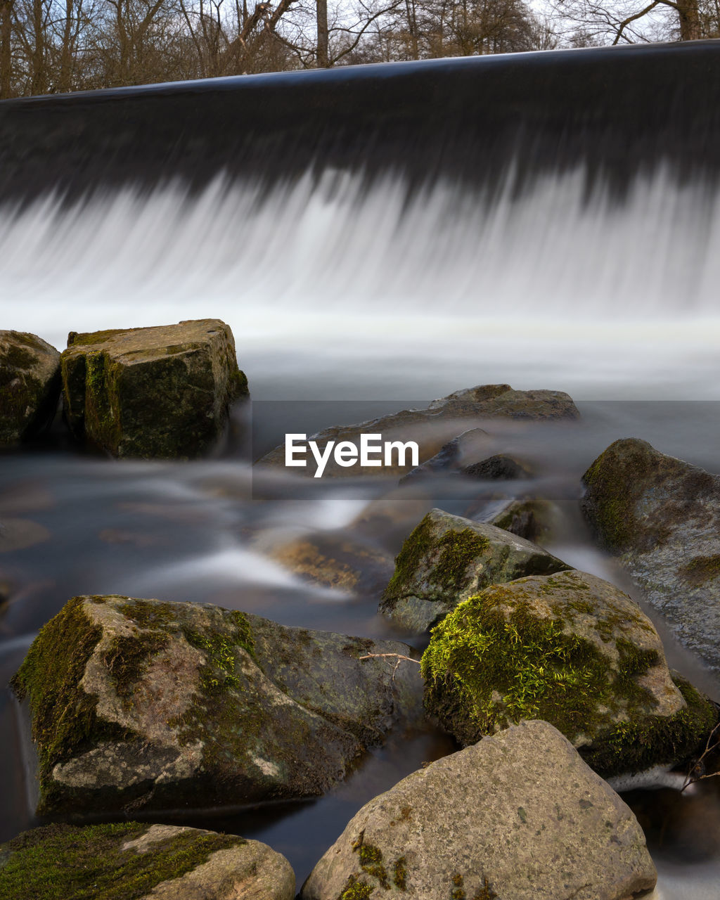 Waterfall of sulz creek close to lindlar, bergisches land, germany