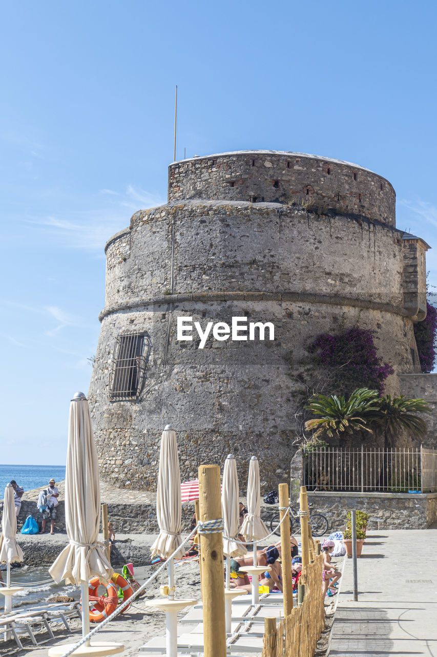  beautiful ancient tower on the beach of alassio